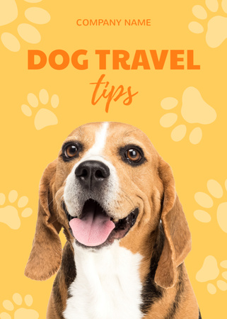 Ad of Dog Travel Tips with Cute Beagle Flayer Design Template