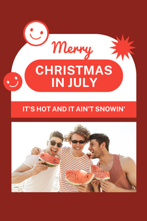 Designvorlage Christmas in July with Happy Couple by Sea für Flyer 4x6in