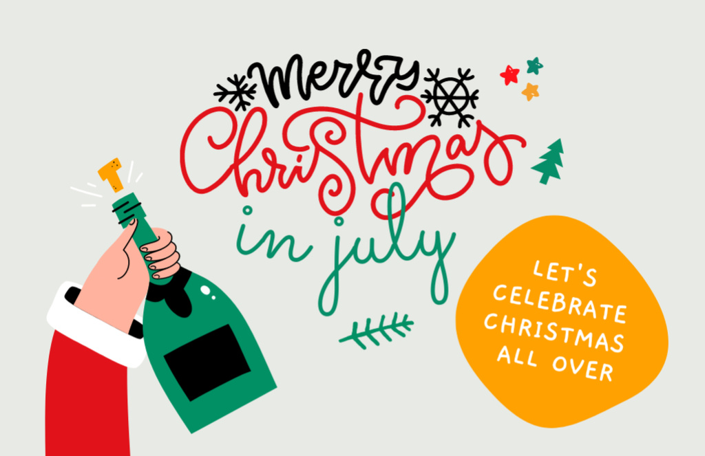 Bright and Cheery Christmas in July Flyer 5.5x8.5in Horizontal – шаблон для дизайну
