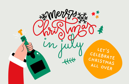 Bright and Cheery Christmas in July Flyer 5.5x8.5in Horizontal Design Template