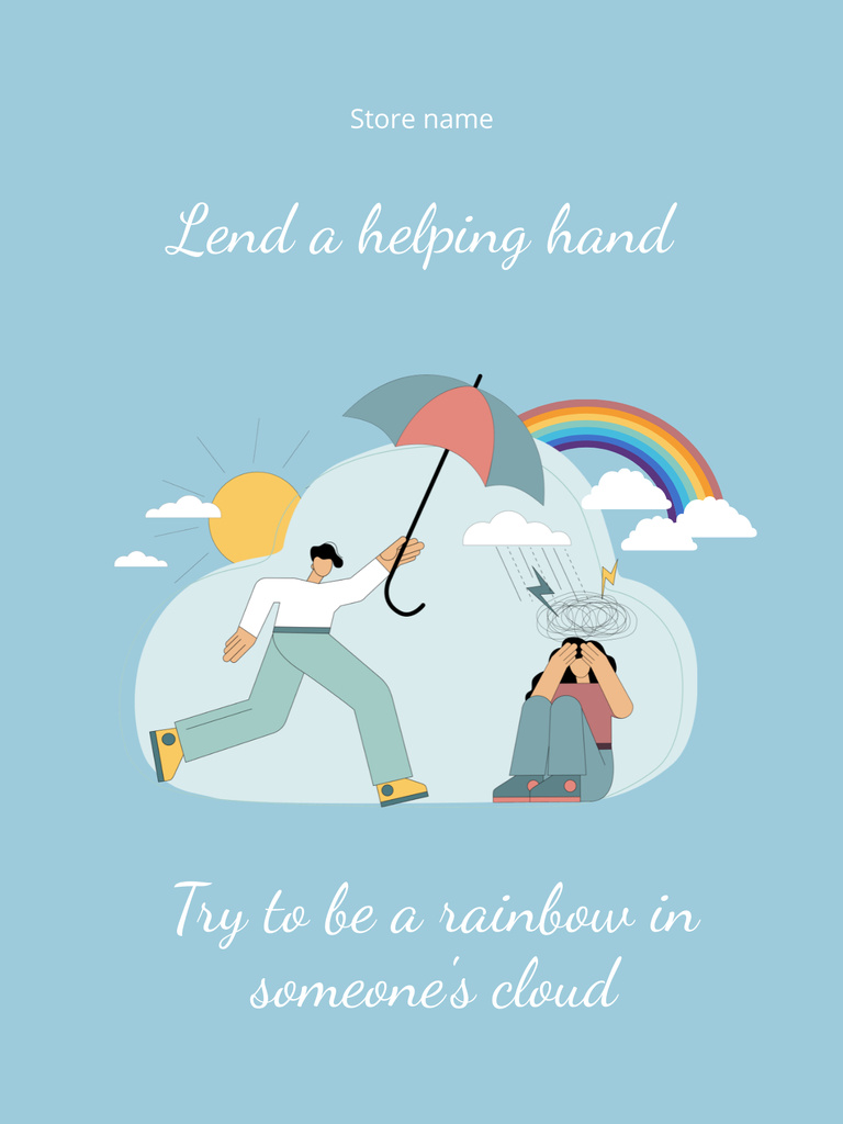 Motivation of Lending Helping Hand Poster US Design Template