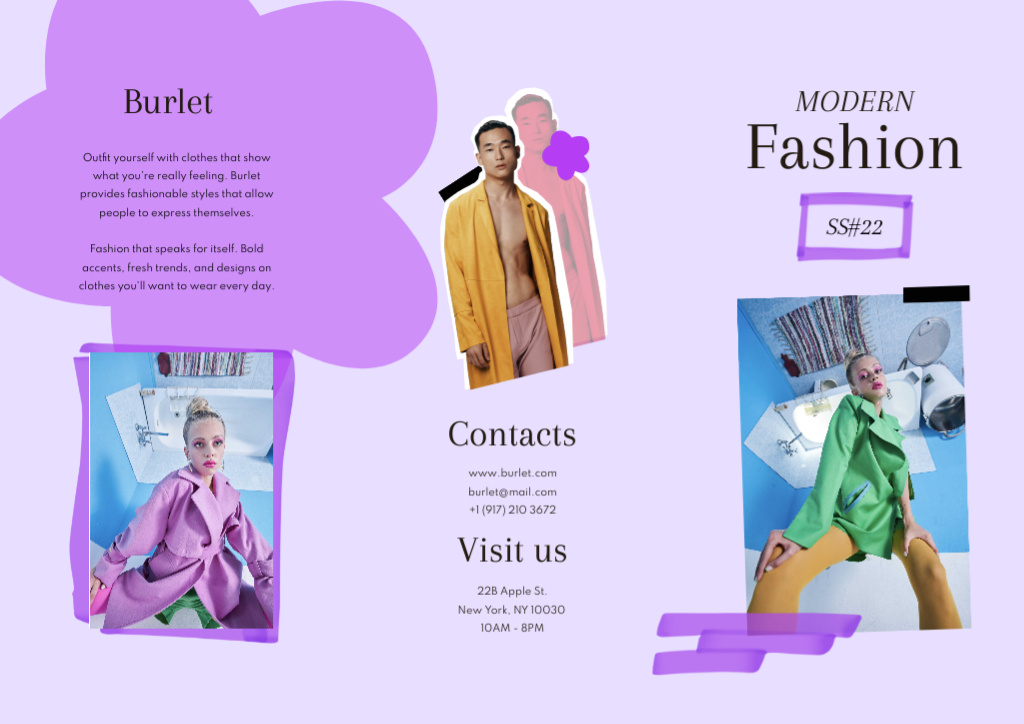 Young People in Stylish Clothes Brochure tervezősablon