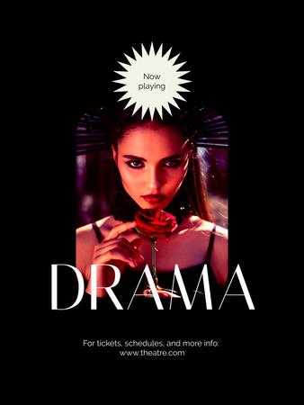 Theatrical Drama Show Announcement Poster 36x48in tervezősablon
