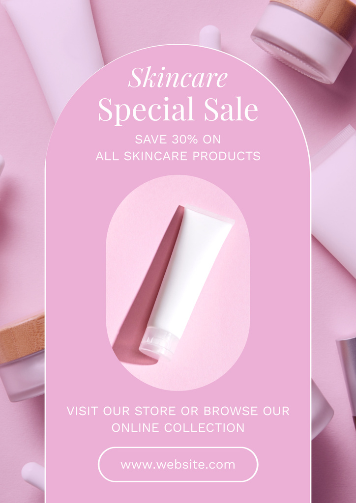 Special Sale of Skincare Lotions Poster Design Template