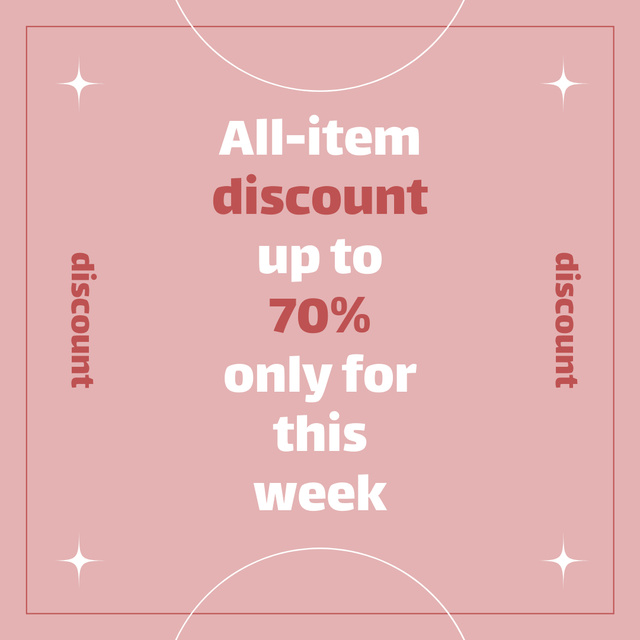 Plantilla de diseño de Discount on all Items Instagram 