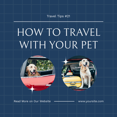 Plantilla de diseño de Retriever Dog Sitting in Car Trunk with Luggage Instagram 