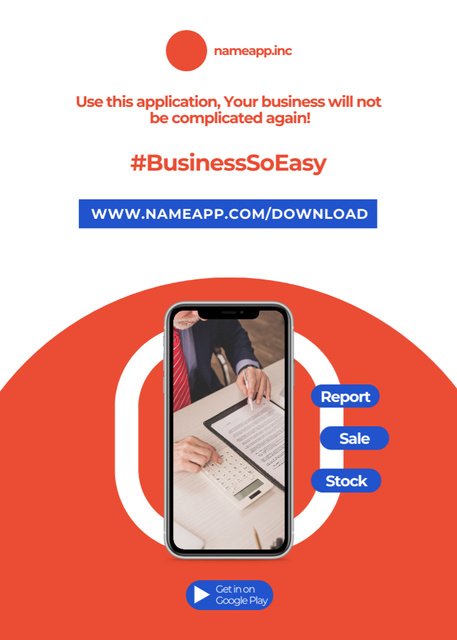 Mobile App Ad for Business Flayer Πρότυπο σχεδίασης