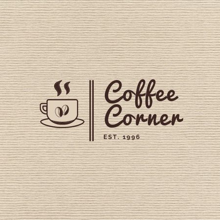 Illustration of Cup with Hot Coffee Logo tervezősablon
