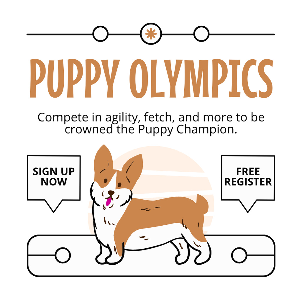 Designvorlage Free Registration on Dog Contest für Instagram