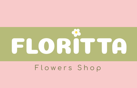Modèle de visuel Publicité de boutique de fleurs avec de la camomille délicate - Business Card 85x55mm