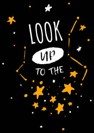 Astrology Inspiration with Cute Constellations and Stars Poster A3 – шаблон для дизайну