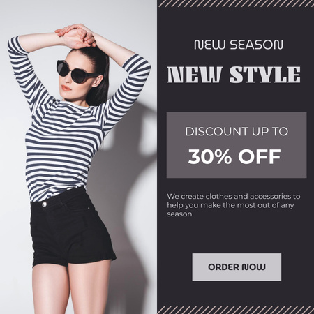 New Stylish Clothing for Women in Black and White Instagram Design Template