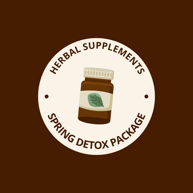 Herbal Supplement For Seasonal Detox Offer Animated Logo – шаблон для дизайна