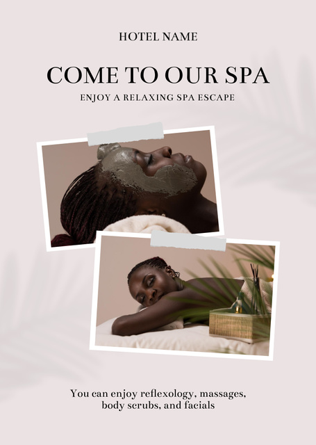 Massage and Spa Services Offer Postcard A6 Vertical Design Template
