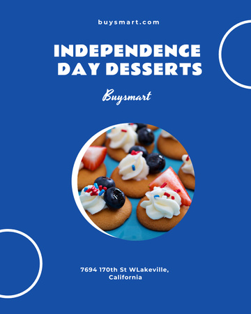 USA Independence Day Desserts Offer Poster 16x20in Design Template