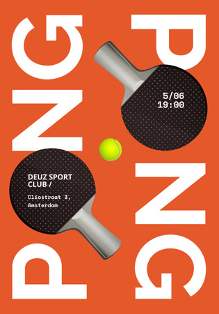 Ping Pong Announcement Poster 28x40in Design Template