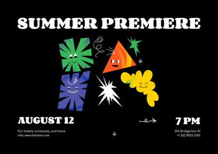 Plantilla de diseño de Summer Show Event with Cute Colorful Characters Poster B2 Horizontal 