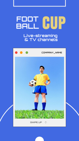 Plantilla de diseño de Transmisión en vivo del partido de la Copa de fútbol Instagram Story 