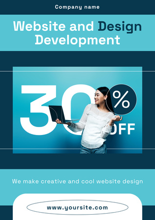 Special Discount on Design and Website Development Course Poster tervezősablon