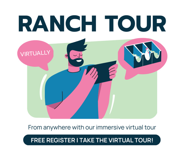 Plantilla de diseño de Virtual Ranch Tour Facebook 