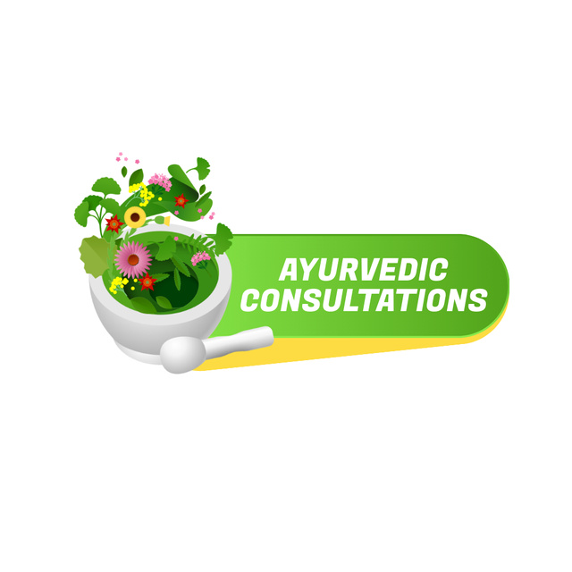 Designvorlage Ayurvedic Consultation With Herbal Remedies für Animated Logo