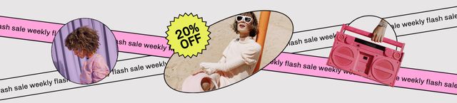 Plantilla de diseño de Discount Offer with Stylish Girl Ebay Store Billboard 