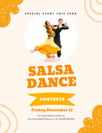 Lovely Salsa Dance Special Contest Announcement Flyer 8.5x11in Design Template