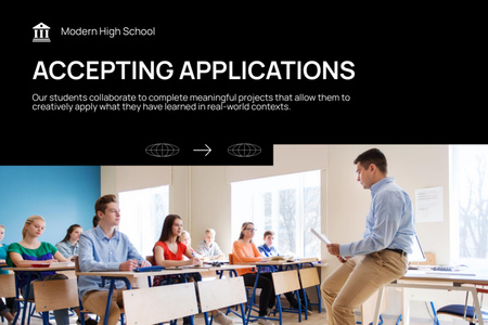 Anúncio de promoção de ensino médio de boas-vindas Flyer 4x6in Horizontal Modelo de Design