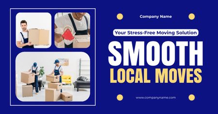 Offer of Stress-Free Moving Solution Facebook AD Design Template
