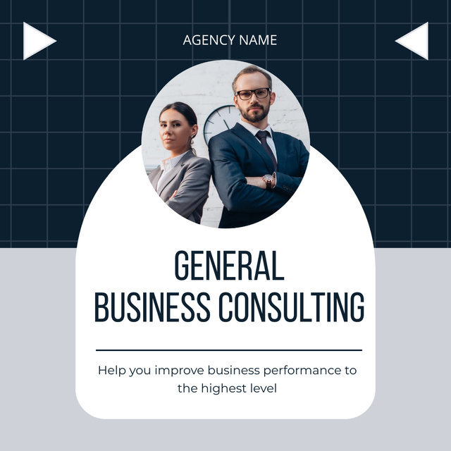General Business Consulting Services Ad LinkedIn post tervezősablon