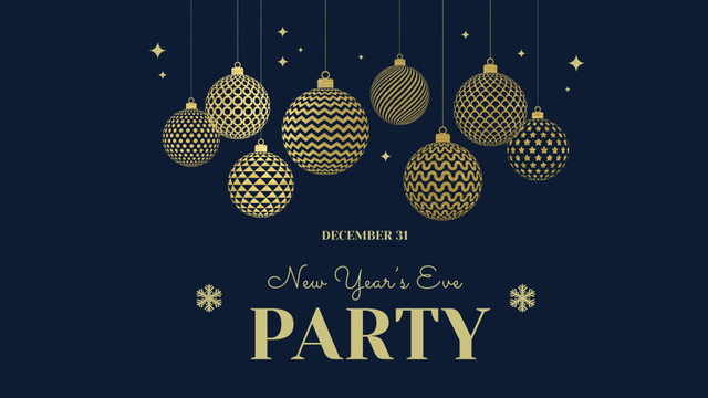 New Year's Eve Party Announcement FB event cover Tasarım Şablonu