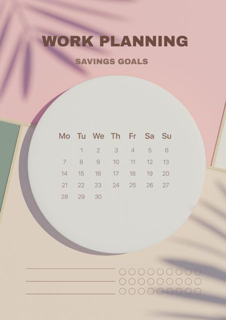 Work Goals Planner with Plant Shadow Schedule Planner Design Template
