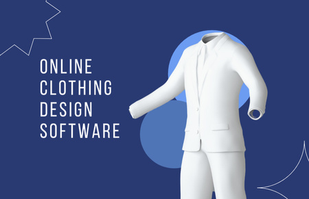 Template di design Offerta software professionale per la progettazione di abbigliamento online Business Card 85x55mm