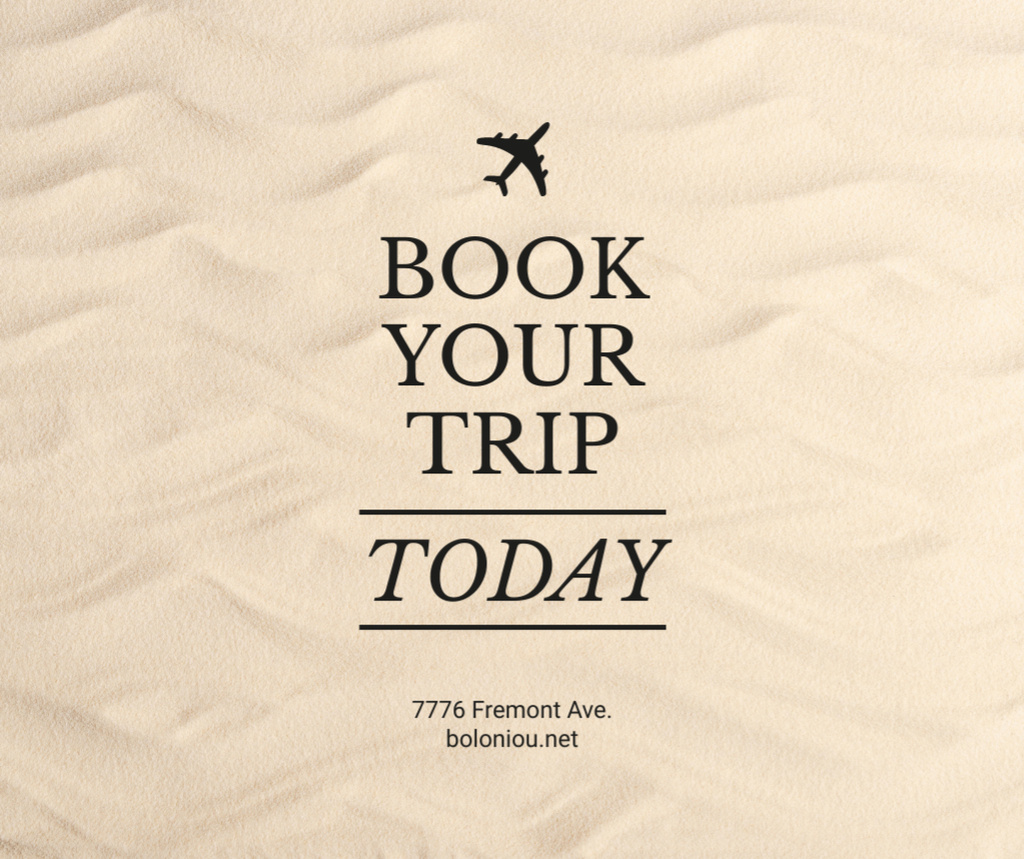 Travel Tour Ad Shells on Sand Facebook Šablona návrhu