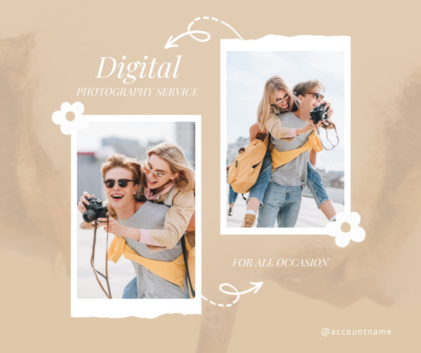 Digital Photography Service Offer with Cute Couple