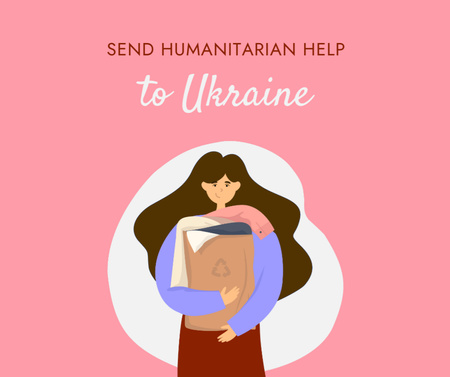 Plantilla de diseño de enviar ayuda humanitaria a ucrania Facebook 