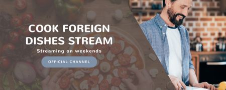 Cook Külföldi ételek Stream Twitch Profile Banner tervezősablon