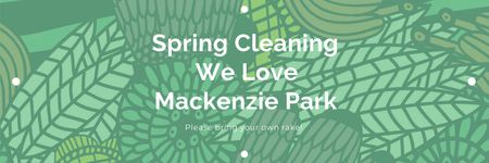 Designvorlage Spring Cleaning Event Invitation Green Floral Texture für Twitter