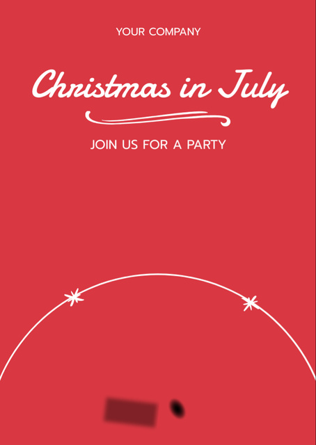  Christmas Party In July with Jolly Santa Claus Flyer A6 Πρότυπο σχεδίασης