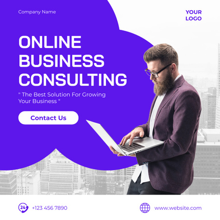 Offer of Online Services in Business Consulting LinkedIn post tervezősablon