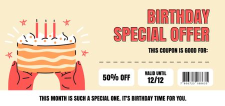 Birthday Special Offers Voucher Coupon Din Large Design Template
