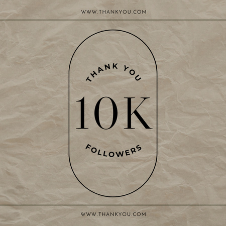 Plantilla de diseño de Mensaje de agradecimiento a los seguidores en beige Instagram 