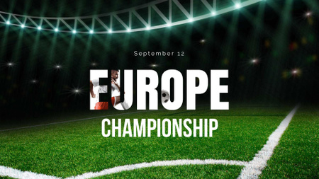 Football Championship Announcement with Sport Stadium FB event cover Modelo de Design
