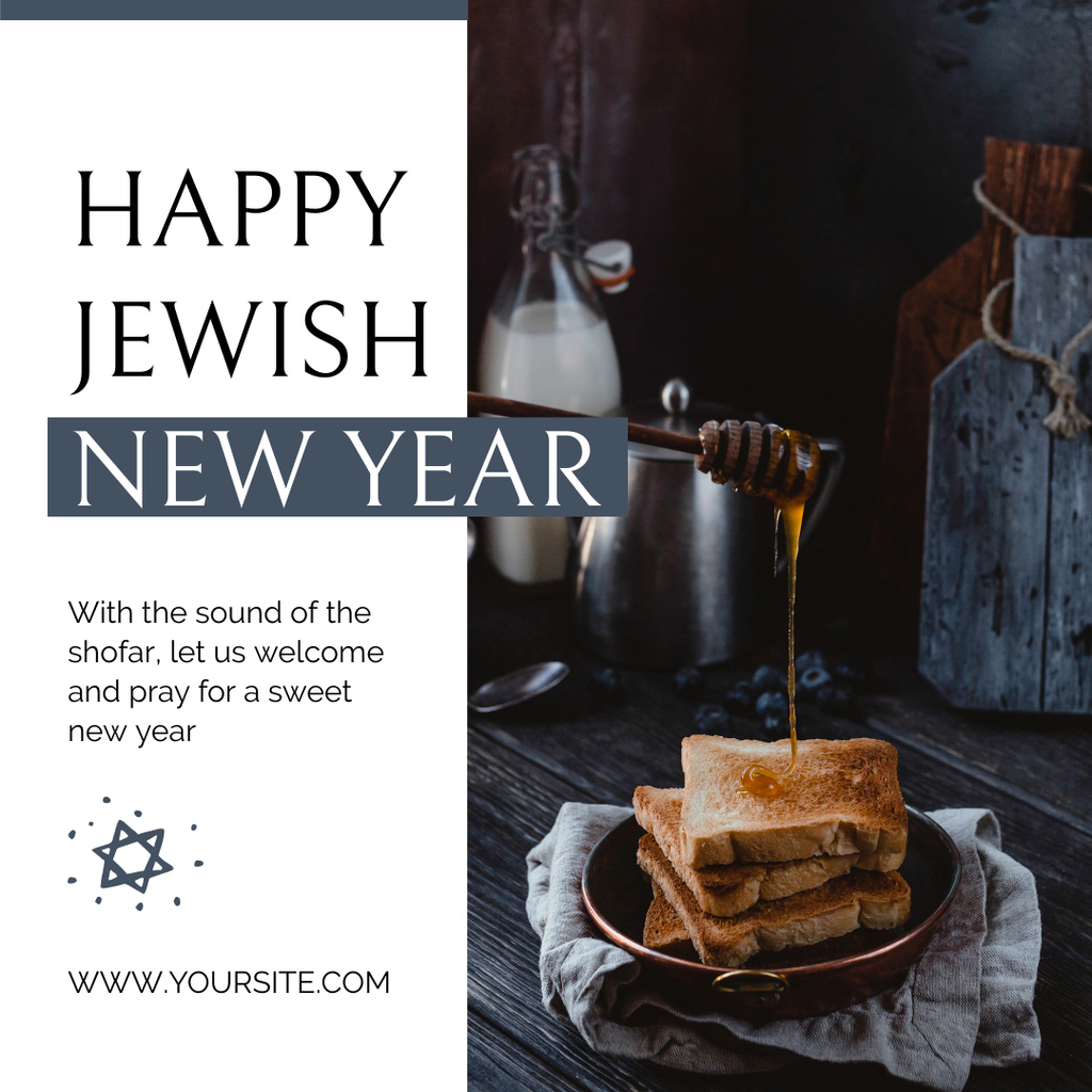 Szablon projektu Rosh Hashanah Wishes with Honey Toasts Instagram