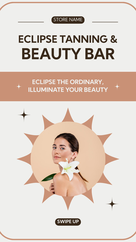 Plantilla de diseño de Eclipse Tanning & Beauty Bar Instagram Story 