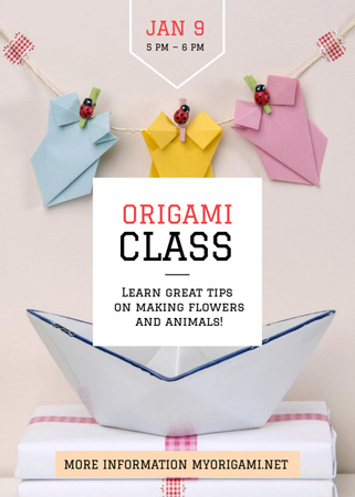 Modèle de visuel Origami Classes Invitation Paper Garland - Invitation