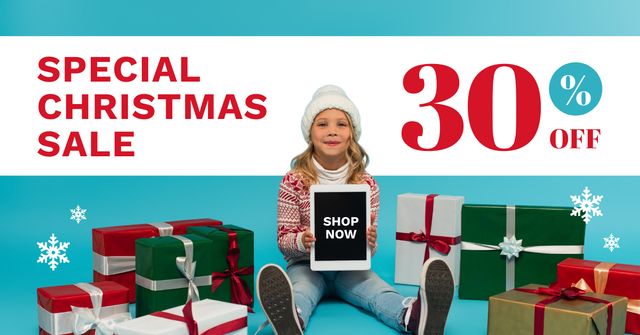 Template di design Christmas Sale of Electronics for Kids Facebook AD