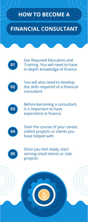 Tips How to Become Financial Consultant Infographic Πρότυπο σχεδίασης