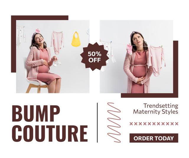 Plantilla de diseño de Discount on Trendy Maternity Outfits Facebook 