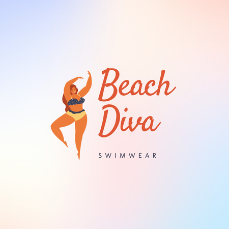 Szablon projektu Swimwear Store Ad Logo 1080x1080px
